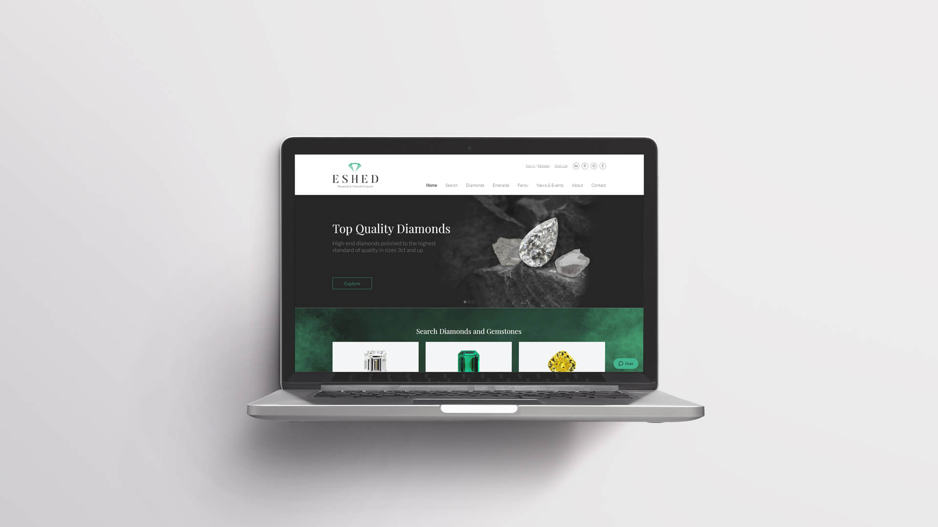 עיצוב אתר אינטרנט אשד יהלומים | Eshed Diamonds Website design
